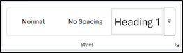 Heading styles in MS Word