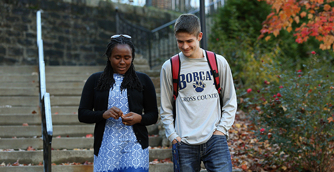 Students walking